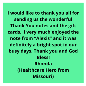 Message from Healthcare Hero in Missouri