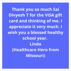 Message from Healthcare Hero in Missouri
